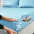 thumbnail image 6 of LDC Lux Decor Collection Bed Sheet Set Striped 4 Piece Ultra Soft Deep Pocket Microfiber Sheets Blue King, 6 of 10