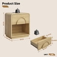 thumbnail image 3 of Bestier Nightstands Set of 2 with Charging Station, Modern Bedside Table End Table with Storage Drawer & Open Shelf for Bedroom Living Room Dorm Office, Natural, 3 of 12