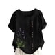thumbnail image 1 of Vestidos Casuales Para Mujer, Blusas De Mujer De Moda Blusa informal de lino con cuello redondo y manga corta con botones para mujer, talla grande, estampada, 1 of 3