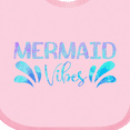 thumbnail image 4 of Inktastic Mermaid Vibes Text in Blues Boys or Girls Baby Bib, 4 of 4