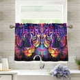 thumbnail image 7 of Tiger Head Purple Kitchen Curtains Half Tier Curtain 2 Rod Pockets Bathroom Bedroom Cupborad Living Room 27"x24", 7 of 7