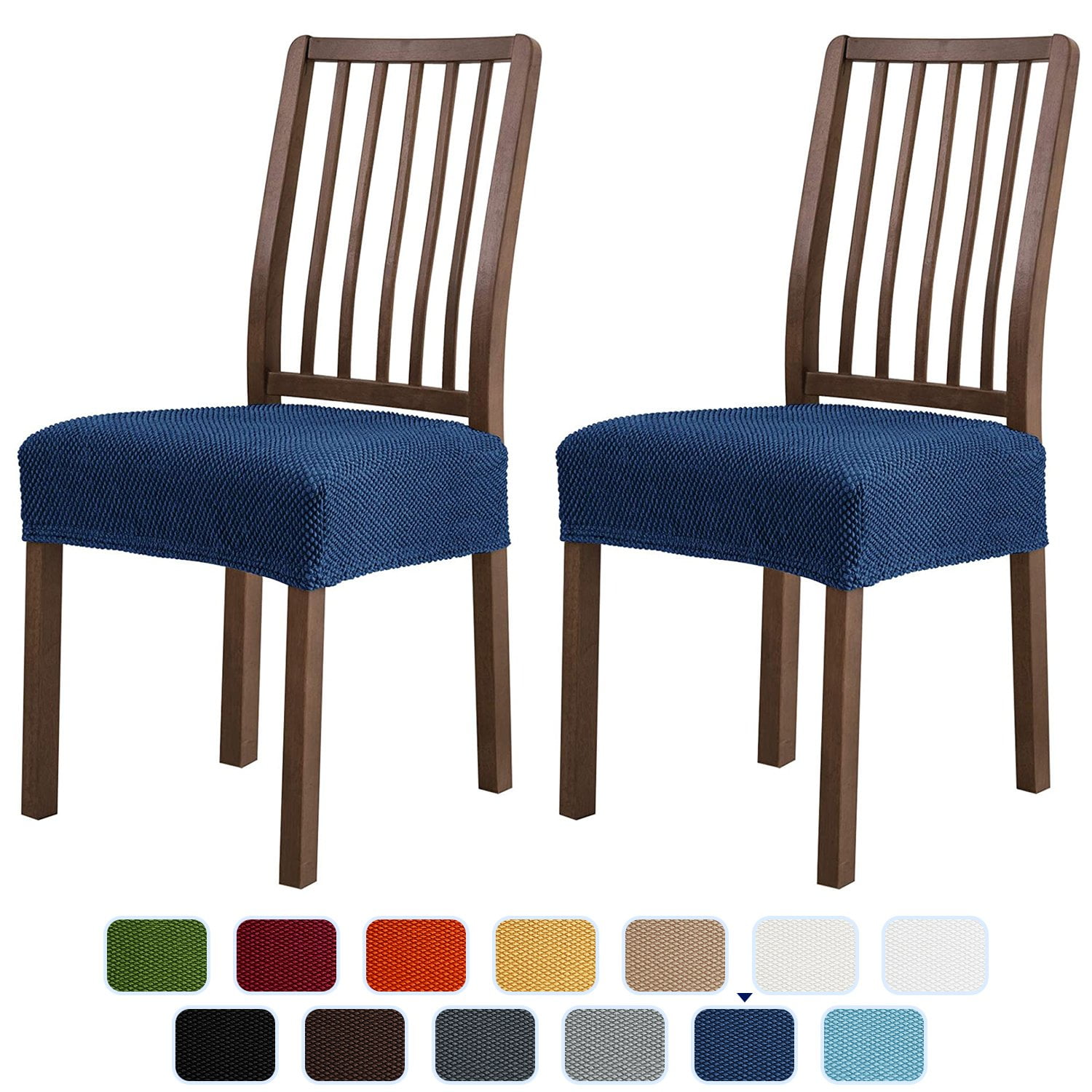 2pcs Luxurious Crushed Velvet Chair Seat Thick Soft Covers Dining Room Stools 