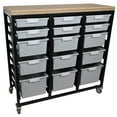 thumbnail image 2 of Mobile Workbench Storage Station w/Wood Top -15 StorSystem Trays-Grey, 2 of 4
