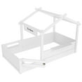 thumbnail image 5 of Bellemave Twin Floor Bed with Guardrails and Roof, Wood House Floor Beds Frame with Built-In Tray, Low Profile Design for Small Space, White, 5 of 9