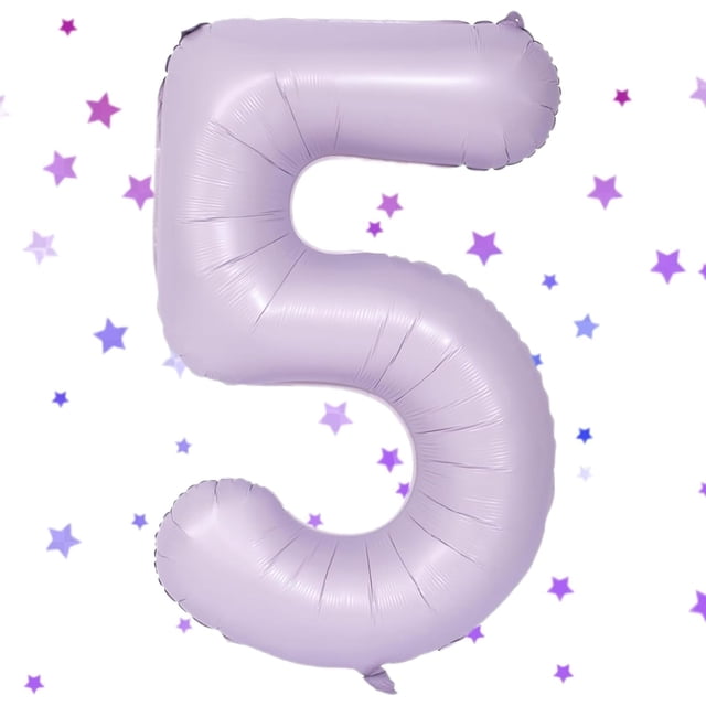 Fiesta de cumpleaños número 5 con globos numéricos de Yeodong, 40 cm, color morado