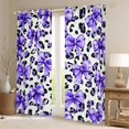 thumbnail image 2 of Feelyou Bowknot Bow Black Out Curtains, Leopard Print Curtains Pack of 2 (42x63 Each), 2 of 6