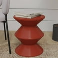 thumbnail image 4 of LeisureMod Aura Modern Round Side Table with Double Hourglass Design, ABS Plastic Accent End Table for Living Room, Patio, Indoor & Outdoor Use, Brown, 4 of 11