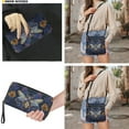 thumbnail image 3 of ZUXONGSY Bee Flower Galaxy Print Women's PU Leather Crossbody Bag and Wallet Set, Large Satchel Purse with Multi-Pockets & Adjustable Strap, 3 of 5