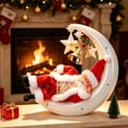thumbnail image 4 of Christmas Santa Claus Figurine, Sleeping Santa on Crescent Moon with Star, Festive Tabletop Decor for Mantel Shelf, Holiday Display by MPOISVA, 4 of 8