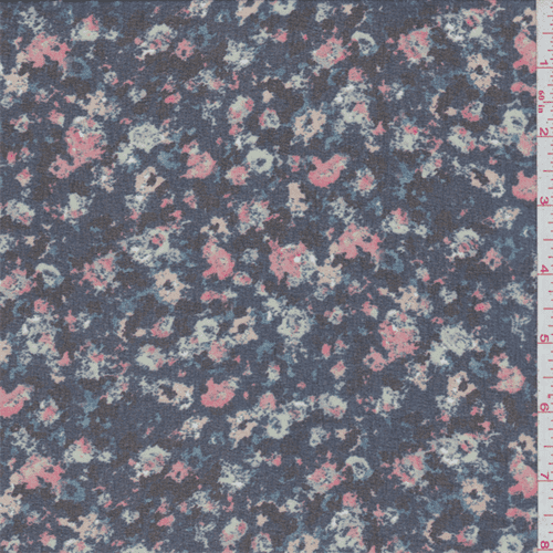 blue floral chiffon fabric