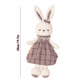 thumbnail image 7 of Soft Checkered Dress Rabbit Plush Toy - Cute Easter Stuffed Doll | Kids Gift Home Decor Bunny Plush Toy, 7 of 7