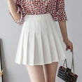 thumbnail image 3 of Women High Waist Pleated Skater Tennis School Skirt Uniform Skirts with Lining Shorts, 3 of 9