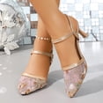 thumbnail image 6 of Gold Ladies Pointed High Heel Shoes Lace Mesh Breathable Toe Cap Versatile Casual Comfortable, 6 of 9