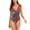 31Red, variant on Jacenvly One Piece Swimsuits for Women Fashion Sleeveless Contrast Color Halter Neck Surfing Swimwear Soft Women Lace up Printed Padded Push-Up Piece Bikini Swimwear Black