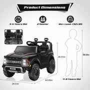 Ford F150 Raptor 24V Ride on Cars for Kids, Extra large Real 2 Seater Ride on Toys with Remote Control, Bluetooth, LED, Truck Storage, Electric Vehicles Ride on Truck for Boys Girls Gifts