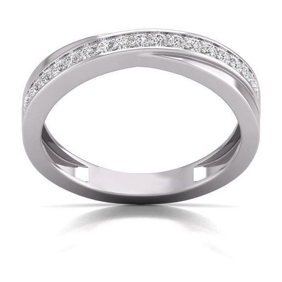 TimeLe$$ Classics Natural Diamond Wedding Band in 14K White Gold (Ring Size 10)