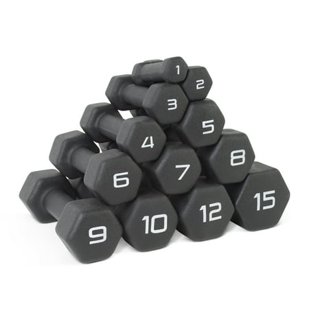 CAP Barbell Black Neoprene Dumbbell, Pair 1lb -