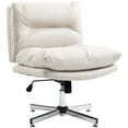 thumbnail image 1 of Light Grey Armless Office Chair - Criss Cross Task Chair with Adjustable Height & Tilt | Home Office, Study & Desk Seating, 1 of 7