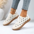 thumbnail image 2 of IEMIEMIEM Women's Sneakers Polka Dot Retro Low Top Lace Up Faux Leather Casual Comfort Walking Shoes Fashion Flat Sneakers White 8 Wide, 2 of 8