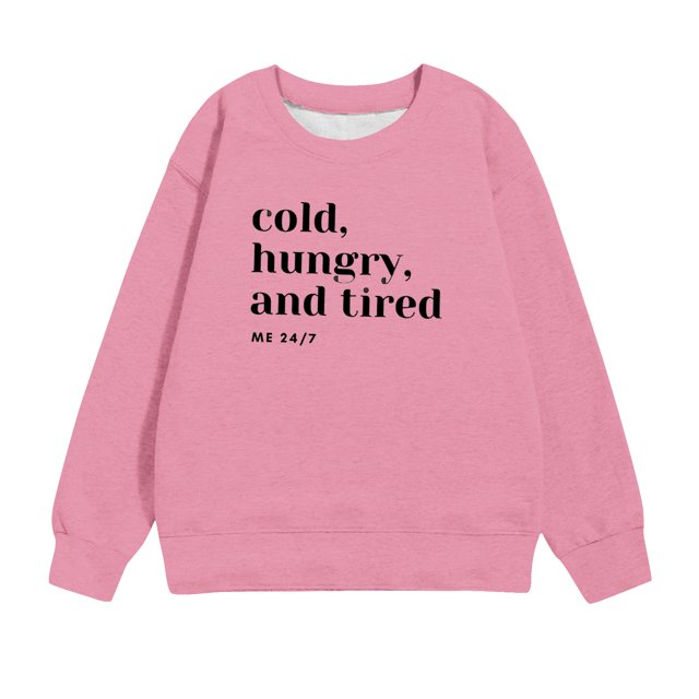 Soldes de Liquidation de Chandails d'Automne pour Filles Chandail à Col Rond Surdimensionné pour Filles Mode pour Enfants Chandail à Manches Longues à Enfiler Hauts 1-12 Ans Chandails d'Automne pour Filles Roses 9-10T