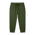 thumbnail image 6 of Womens Plus Capri Joggers High Waisted Workout Pants Casual Summer Lounge Cropped Athletic Sweatpants with Pockets for Running Yoga,Olive Green,L, 6 of 7