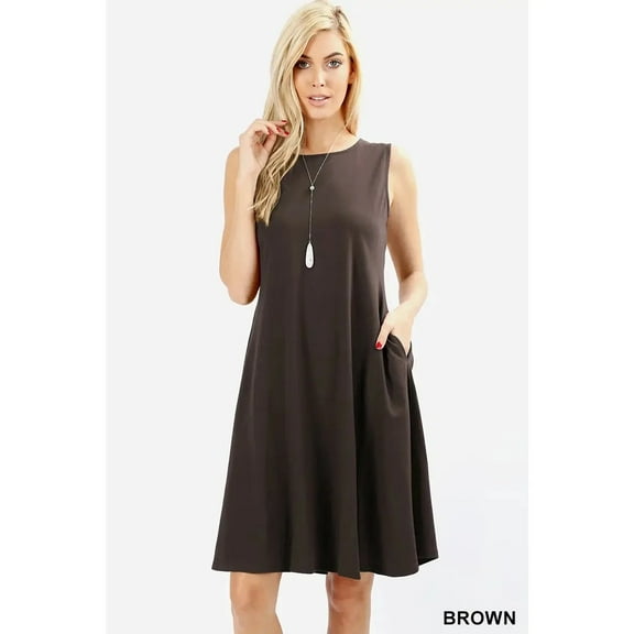 Plus Cotton  Classic A Line Dress (Black, 1X)