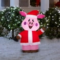 thumbnail image 2 of Holiday Living 3.5-ft Lighted Waving Pig in a Santa Suit Christmas Inflatable, 2 of 5