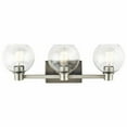 thumbnail image 4 of 3 Light Vanity Light Approved for Damp Locations with Transitional Inspirations 8.25 inches Tall By 24.5 inches Wide-Brushed Nickel Finish Bailey, 4 of 5