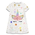 thumbnail image 2 of Vestido de princesa de manga corta blanco de verano para niña, vestidos de fiesta de unicornio para bebé, ropa para niños de 2 a 8 años, regalos de cumpleaños, 2 of 4