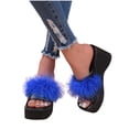 thumbnail image 4 of SMihono Sandales de Plage Sandales Femmes Été Décontracté Sandales à Talons Compensés en Peluche Chaussures à Talons Hauts Plateforme Sandales de Plage en Liquidation, 4 of 6