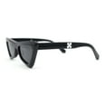 thumbnail image 3 of Beveled Squared Geometric 2-tone Triangular Cat Eye Plastic Sunglasses All Black, 3 of 4