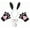White/Black Sequins, variant on Petitebelle Bunny Headband Bowtie Tail Glove 4pc Costume (Pink, 5-10 Years)