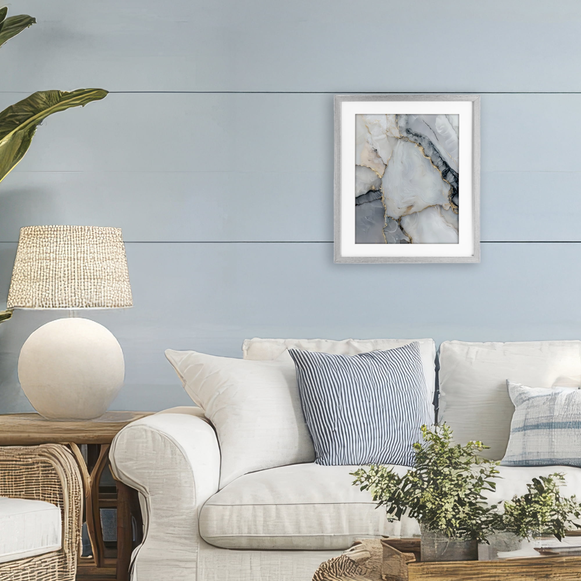 Stupell Industries Luxe Stone Geode Gray Framed Print Under Glass, design by Svetlana Aleynikova