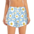 thumbnail image 2 of Daiia Daisies Flowers Pattern Women's 2 in 1 Running Shorts - Lightweight Athletic Workout Gym Yoga Shorts Liner with Phone Pockets-Large, 2 of 7