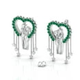 thumbnail image 5 of Sterling Silver Couple Heart Emerald Hanging Earrings || Engagement Day Gift Earring, Gift for Her Earring || Silver Diary, 5 of 5