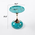 thumbnail image 2 of Unique End Coffee Table, Mermaid Tail Round Side Table with Metal Pedestal, Minimalist Accent Table for Small Spaces, Living Room (Green), 2 of 9