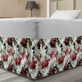thumbnail image 1 of Shabby Flora Bed Skirt, Country Style Floral Flower Roses Watercolor Image Art, Elastic Bedskirt Dust Ruffle Wrap Around for Bedding Decor, 4 Sizes, Dark Coral Maroon, by Ambesonne, 1 of 2