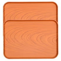 GOOHOCHY 2 Pcs Serving Plate Multi-functional Food Tray 30.50X22.00X2.00CM Brown