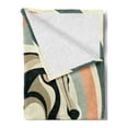 thumbnail image 2 of Ambesonne Cheetah Fleece Throw Blanket Mid Century Modern Minimal 70"x90" Peach Grey Teal and Eggshell, 2 of 5