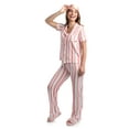 thumbnail image 6 of dELiA*s Women's Pajamas - 2 Piece Super Soft Button Down Sleep Shirt and Wide Leg Pajama Pants (S-3X), 6 of 7