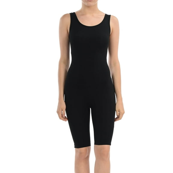 7Wins Catsuit Cotton Tank Bermuda Short Yoga Bodysuit Romper - Made in USA