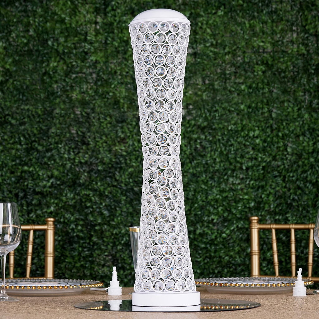 24" tall White Decorative Wedding Vases with Crystal Beads Decorations SALE 
