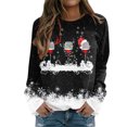 thumbnail image 1 of Gibobby Sudadera navideña mujer Sudadera con estampado navideño para mujer, Top de cristal de nieve, sudadera de manga larga, de temperamento(Negro,M), 1 of 5