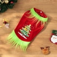 thumbnail image 4 of Dog Christmas Costume Christmas Tree Print Plush Patchwork Cute Pet Cat Tank Tops Cosplay Clothes Outfit, 4 of 6