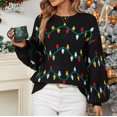 thumbnail image 2 of VALMASS Ugly Christmas Sweaters for Women 2024 Crewneck Long Sleeve Thermal Tops Fashion Winter Warm Outdoor Sweaters (S, Black), 2 of 8