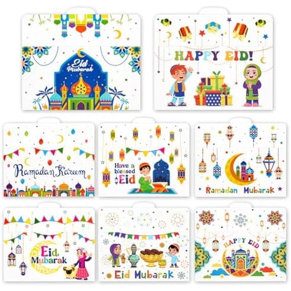 32pcs Eid Holiday Gift Money Envelopes, Ramadan Mubarak Cash Envelopes, Eid Mubarak Envelopes Card Holders for Kids, Happy Eid Colorful Gift Card Holders Ramadan Holiday Celebration, 8 Styles$$Office