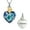 Blue/Gold, variant on Crystal Heart with Rose Flower Cremation Jewelry for Ashes Urn Necklace Lockets for Human Ashes Pet Ashes Necklace for Women