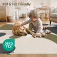 thumbnail image 4 of ODIKA 3'x5' Washable Accent Rug Olive Cream Abstract Geometric Design Elegant Flowing Contours with Minimalist for Bedside, Nursery Room, Pet Friendly & Non-Shedding, 4 of 7