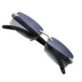 thumbnail image 6 of grinderPUNCH Slim Rimless Rectangular Metal and Wood Aviator Adult Sunglasses for Men, Women, 6 of 6