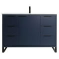 thumbnail image 2 of Fine Fixtures Opulence Collection 48 in. W x 20 in. D x 33 in. H Bathroom Vanity in Navy Blue with White Ceramic Sink - Black hardware, 2 of 8